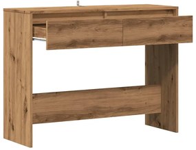 kézműves tölgy színű szerelt fa dohányzóasztal 100x35x76,5 cm