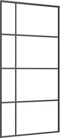 vidaXL fekete matt ESG üveg és alumínium tolóajtó 102,5x205 cm