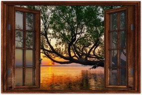 Poszterek 90x60 Fa Levelek Tó