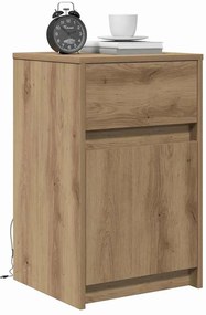 LED Éjjeli Szekrény 2 pcs kézműves tölgy 38 x 34 x 61 cm