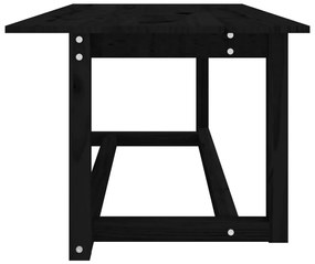 Fekete tömör fenyőfa dohányzóasztal 110 x 55 x 45 cm