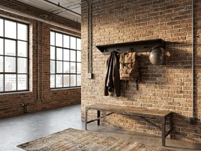 Fém falra szerelhető fogas KENAN 80 cm, fekete