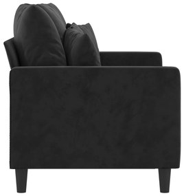 vidaXL kétszemélyes fekete bársony kanapé 120 cm