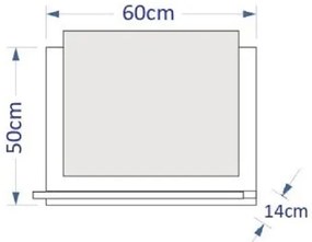 Prince arany tölgy polcos fürdőszobai tükör