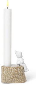 Karácsonyi gyertyatartó porcelánból és agyagkerámiából, hosszúság 9 cm - Kähler Design
