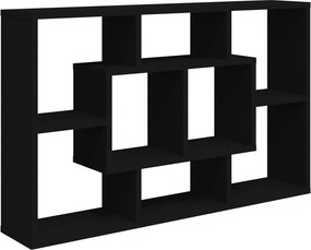 vidaXL fekete szerelt fa fali polc 85 x 16 x 52,5 cm