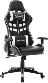vidaXL fekete és fehér műbőr gamer szék