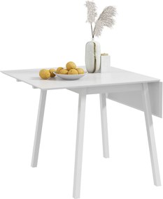 HOMCOM Összecsukható Étkezőasztal 2-4 Személynek, Vidéki Stílusú Összecsukható Konyha és Étkezőasztal Kicsi Terekhez, 110 x 86 x 75 cm, Fehér | Aosom