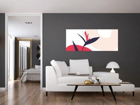 Kép - Rózsaszín virágos absztrakció N⁰1 (120x50 cm)