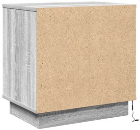 Éjjeli szekrény LED világítással 2 db Szürke Sonoma 50x34,5x50 cm
