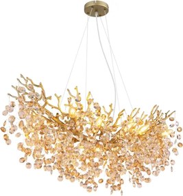 Globo 64138H3G - QUEENA kábeles csillár 10xE14/40W/230V, aranyszínű