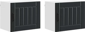 vidaXL Konyhaszekrény 2 pcs Fekete 50 x 31 x 40 cm Faanyag