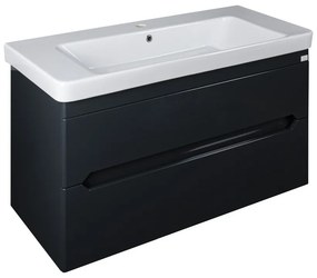 TMP SHARP 105 - FEKETE - fali fürdőszobabútor- Sanovit LUXURY 11105 mosdóval - 105 x 46 cm