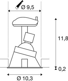 SLV HORN 113151 Beépíthető spotlámpa 1x50W/GU10 IP20/IP44
