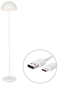 Kültéri állólámpa fehér újratölthető 3 fokozatú fényerő-szabályozóval - Keira