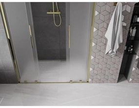 Mexen Velar Duo, tolózuhanyajtó nyitáshoz 160 cm, 8 mm-es matt üveg, arany fényes, 871-160-000-32-50