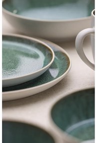 Fehér-zöld kőedény desszertes tányér ø 21 cm Gastro White/Green – Bitz