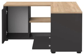 Fekete-natúr színű TV-állvány tölgyfa dekorral 90x45 cm Angle – TemaHome