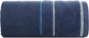 Nel törölköző 70x140 sötétkék velúr, egyenes bordó frottír 500 g/m2