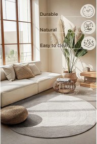 Fehér kétoldalas-kézi szövésű juta kerek szőnyeg ø 140 cm Braided – Hanse Home