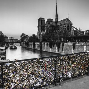 Poszter 40x40cm Pont des Arts híd szerelem lakatokkal, Assaf Frank