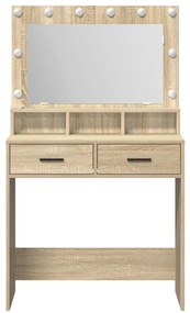 LED Fényes Sminktükör Sonoma Tölgy 79x41x135 cm
