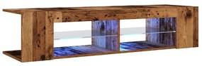 antik fa színű szerelt fa TV-szekrény LED-ekkel 135x39x30 cm
