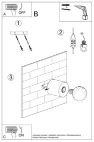 Sollux SL.0673 - Fali lámpa SALGADO 1xE27/60W/230V fa
