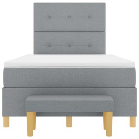 Boxspring Ágy Matrac és Pad Világosszürke 120x200 cm Szövet
