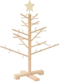 Fából készült Karácsonyfa Természetes 75 cm Tömör fenyőfa