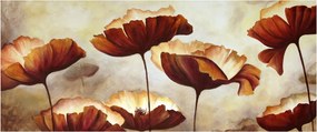 Piros virágok képe (120x50 cm)
