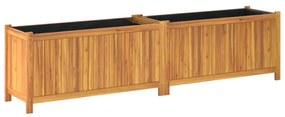 tömör akácfa kerti virágtartó béléssel 199x38,5x50 cm