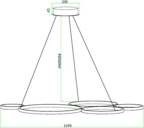 Ondaluce - LED dimmelhető kábelen függő csillár POIS LED/60W/230V aranyszínű