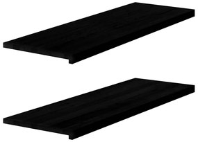 ablakpárkányok 2 db sötétbarna 120x40x2 cm tömör fa tölgyfa