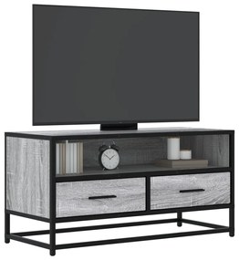 szürke sonoma színű szerelt fa és fém TV-szekrény 80x34,5x40 cm