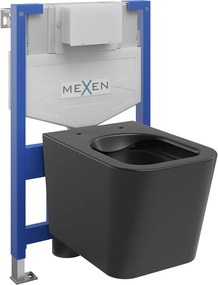 Mexen Fenix XS-F, süllyesztett modul és fali WC Teo, fekete matt, 6803385XX85