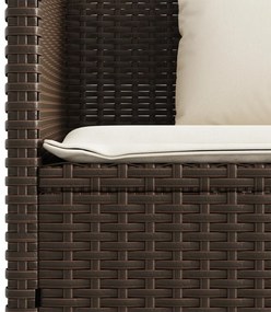 barna polyrattan kerti pad párnákkal