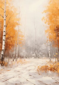 Poszter 70x100cm Őszi nyírfák