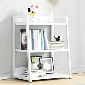 Iotxy Fehér Könyvespolc 3 Szintes Állvány Szekrény 50x30x69cm Fehér