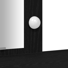 Fodrászasztal LED világítással Fekete Tölgy 102x33x135 cm