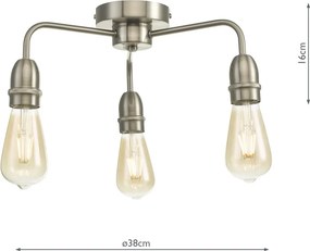 Dar Lighting loft mennyezeti lámpa kiefer szatén króm darkie5346