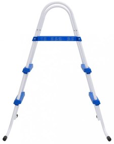 kék és fehér acél medencelétra 84 cm