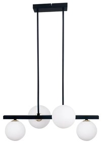Fekete függőlámpa üveg búrával 25x59 cm Kama – Candellux Lighting