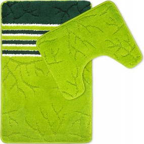 Fürdőszobaszőnyeg Csúszásgátló Nagy Szett 2 Db 50X80 Zöld Vastag 3D
