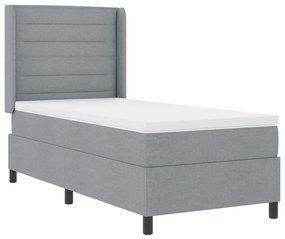 Ágykeret Mattal és LED Fény világosszürke 80x200 cm Szövet