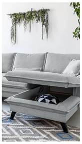 Charming Charlie világosszürke kinyitható sarokkanapé, jobb oldali - Miuform