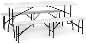 Catering készlet asztal + 2 pad 180cm White