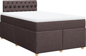 vidaXL sötétbarna szövet rugós ágy matraccal 120 x 190 cm