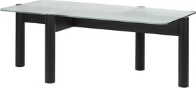 Fekete dohányzóasztal üveg asztallappal 55x105 cm Kob – noo.ma