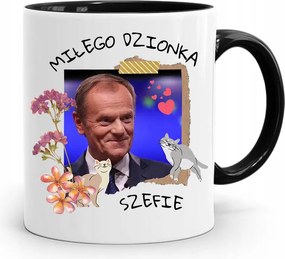 Donald Tusk Fekete Bögre Platform Ajándék fényképes nyomtatással